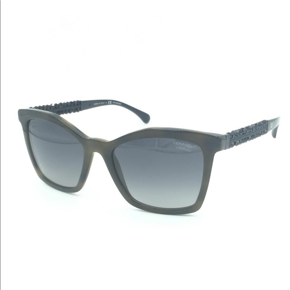 Square Havana Black Bijou  Polarized Sunglasses - Picture 3 of 8